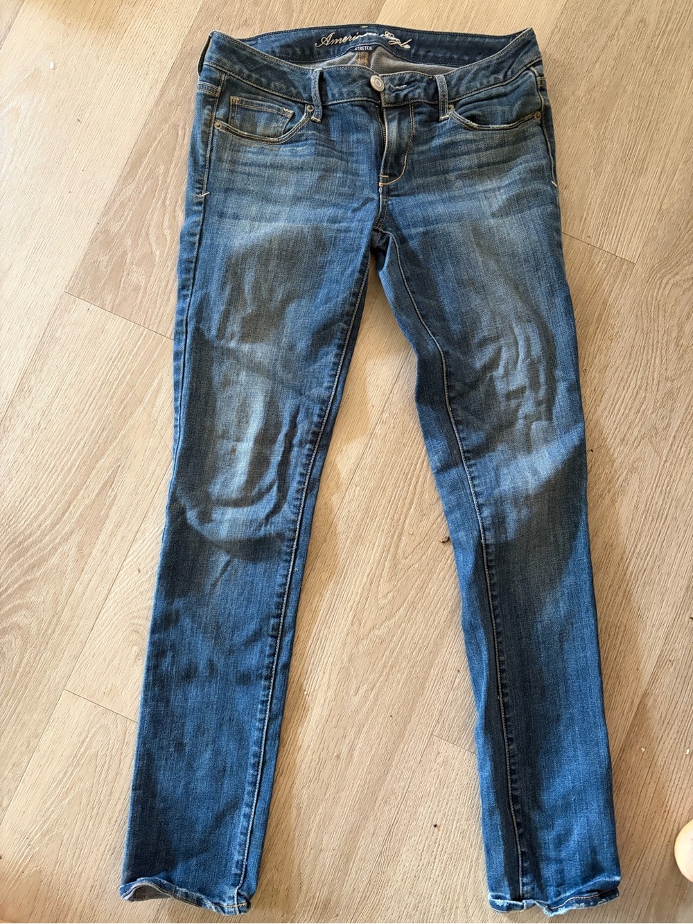 American Eagle Outfitters Women's Skinny Jeans - Medium Dark Blue Wash